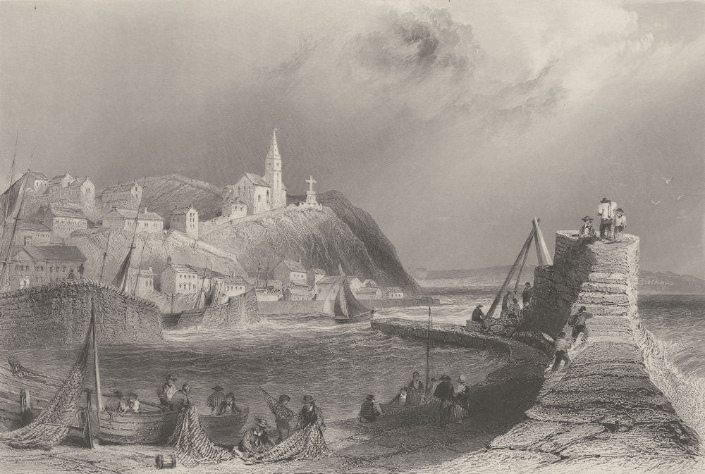 Macduff, near Banff. Scotland. BARTLETT 1842 old antique vintage print picture